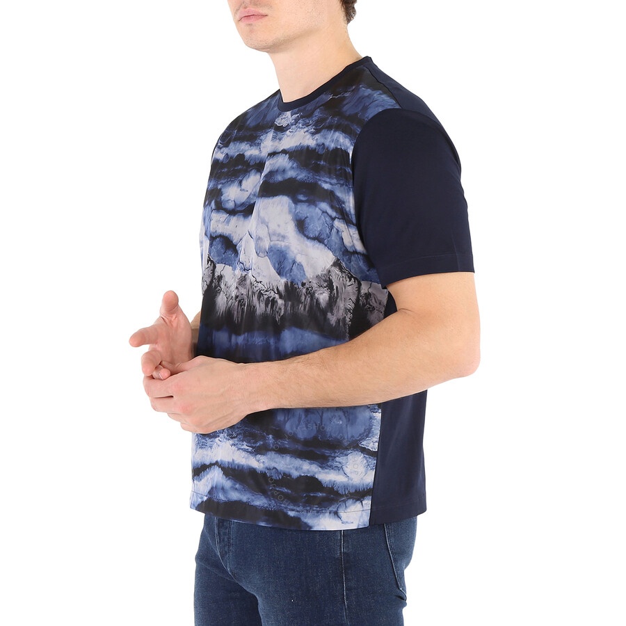 Emporio Armani Men's Abstract Print T-Shirt in Navy Blue - 5