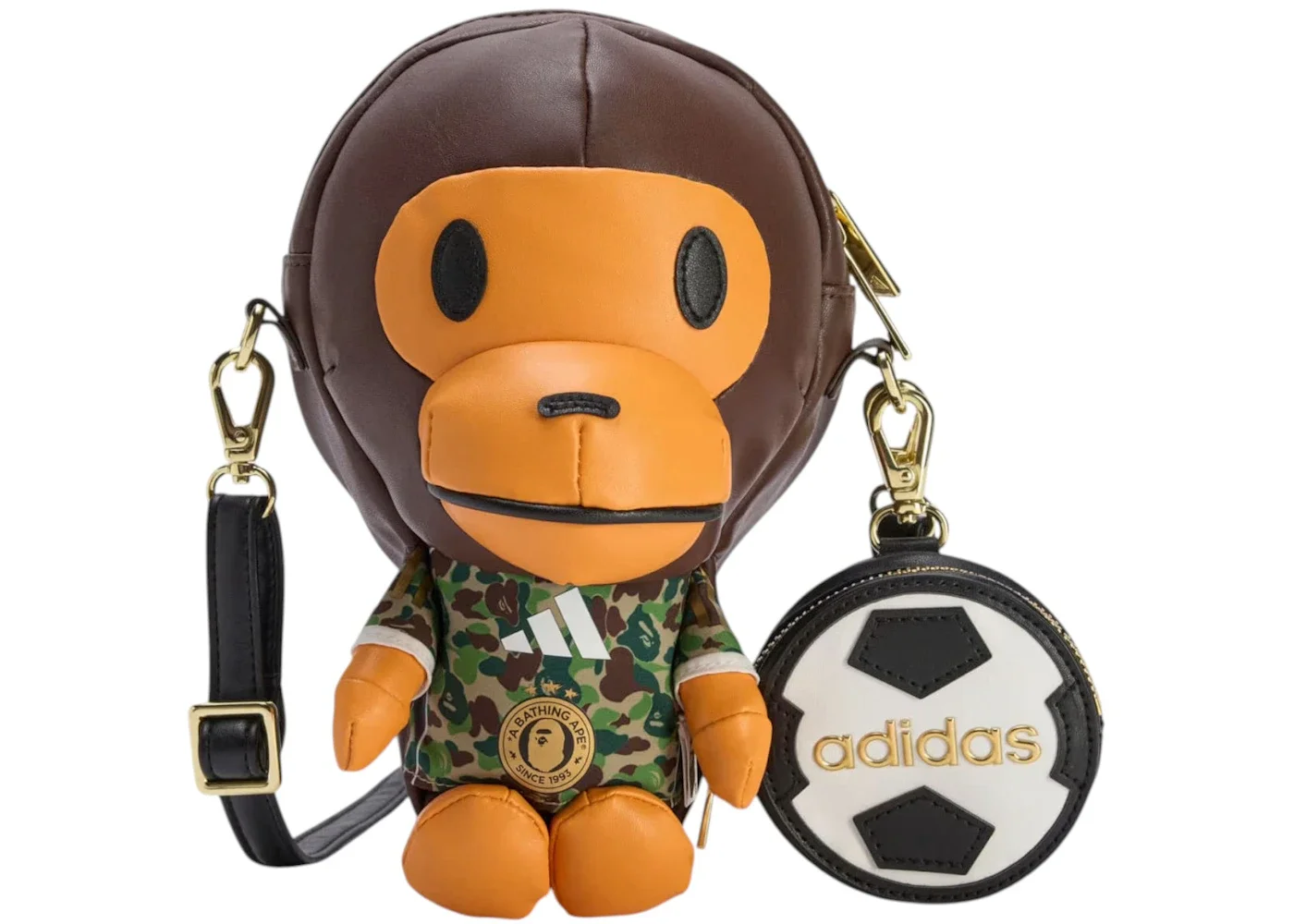 BAPE x adidas Baby Milo Shoulder Bag Brown - 1
