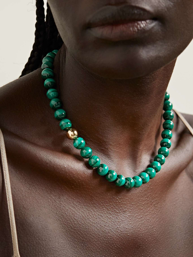 MATEO 14-karat gold malachite necklace outlook