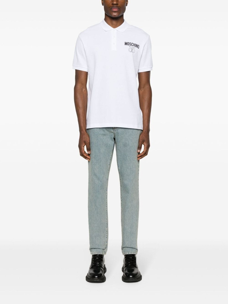 Moschino logo-print cotton polo shirt outlook