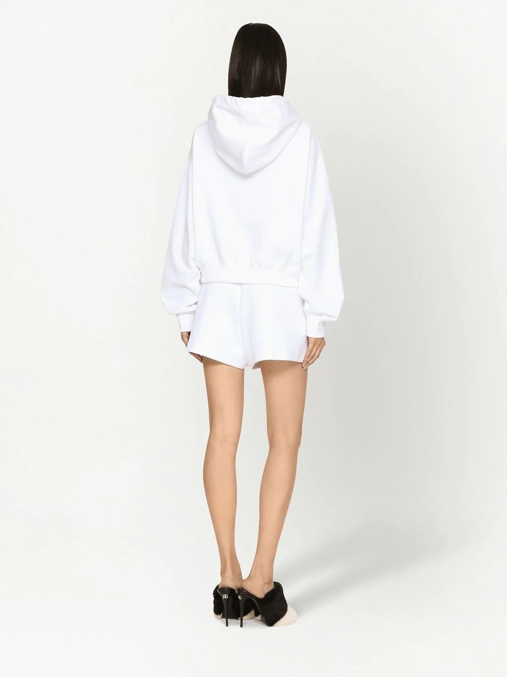 logo-embossed cotton hoodie - 4