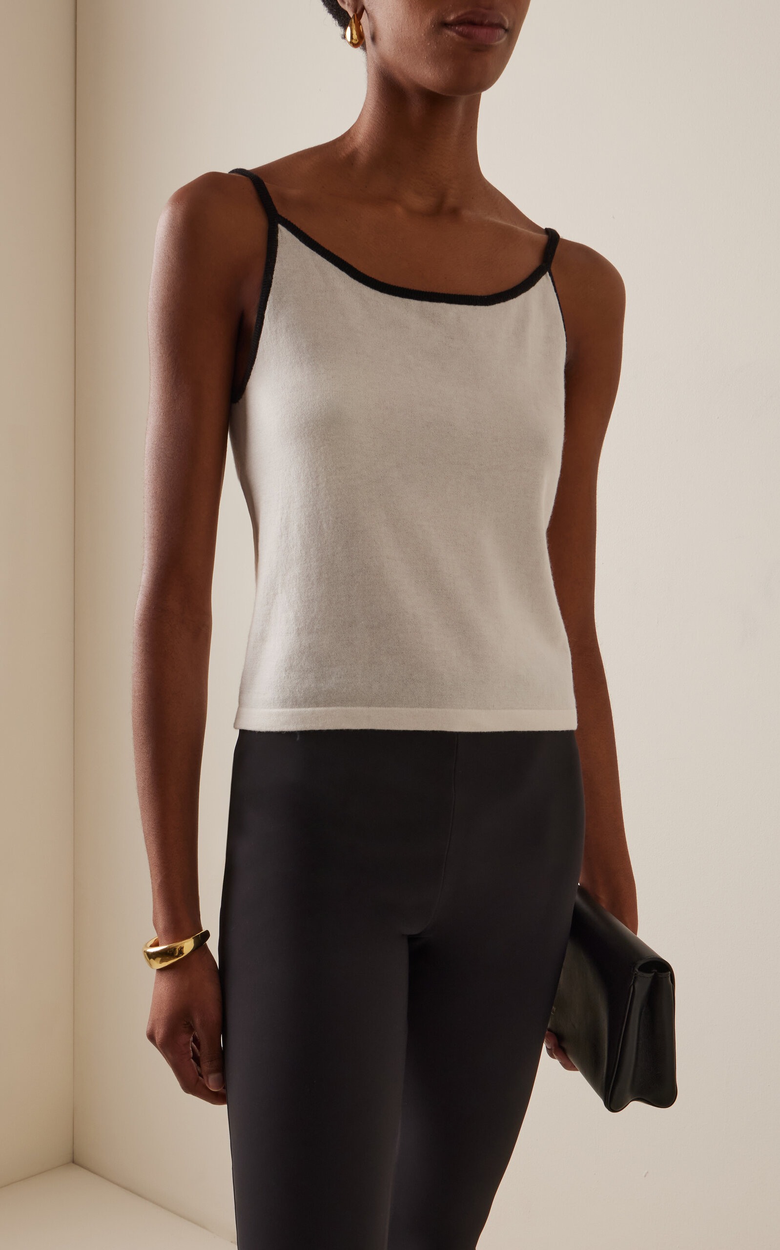 Veya Cashmere-Cotton Top black/white - 3