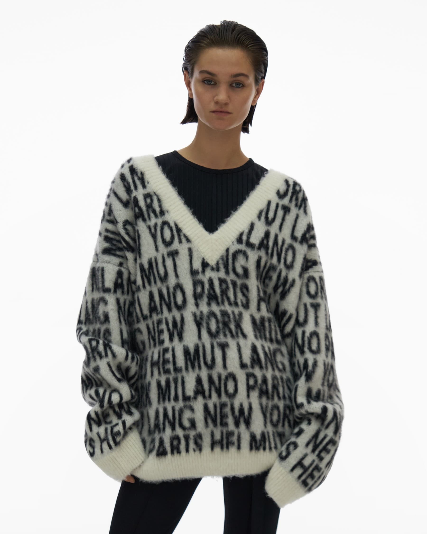 LOGO V-NECK SWEATER - 3