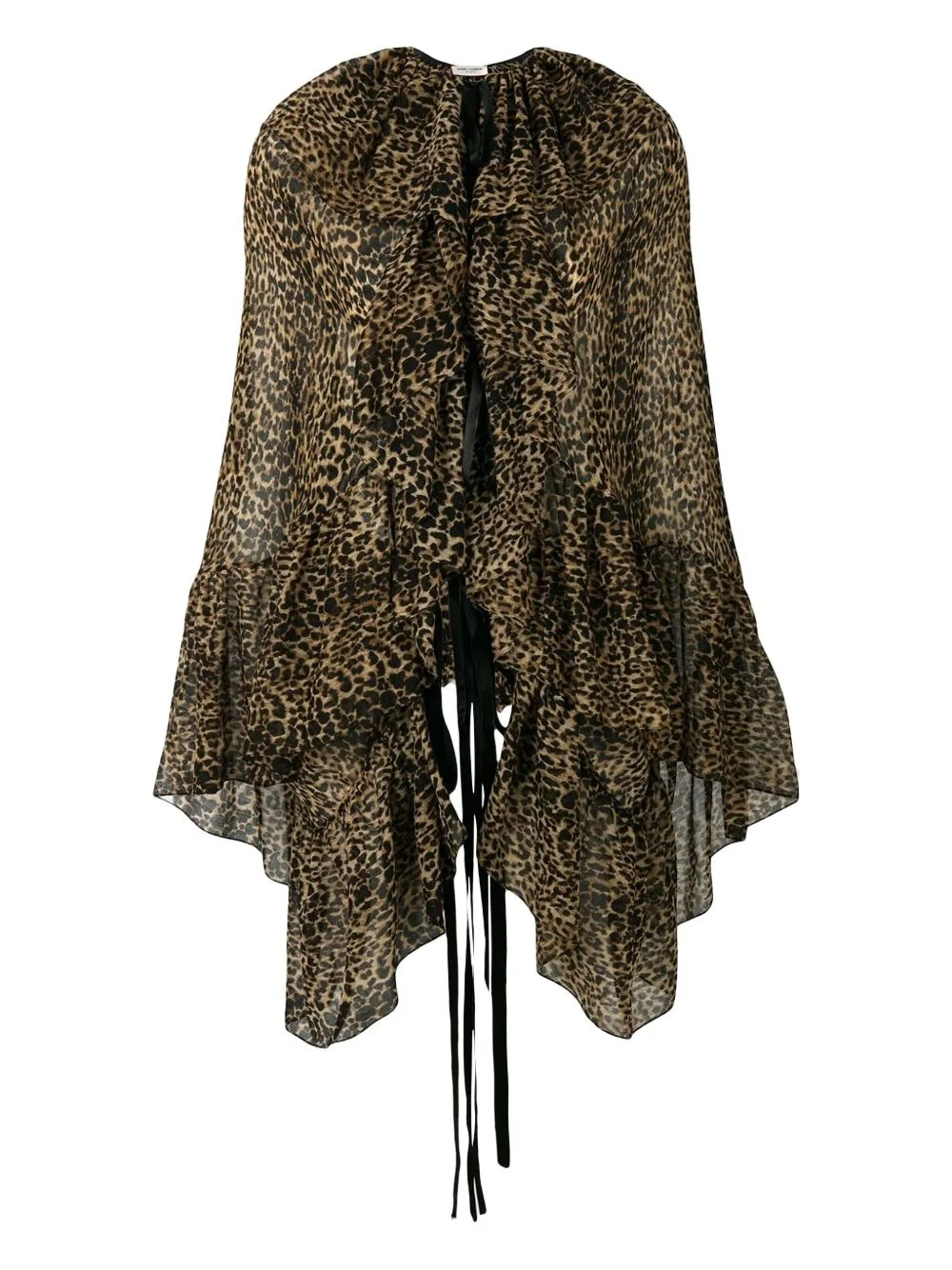 leopard-print asymmetric blouse - 1