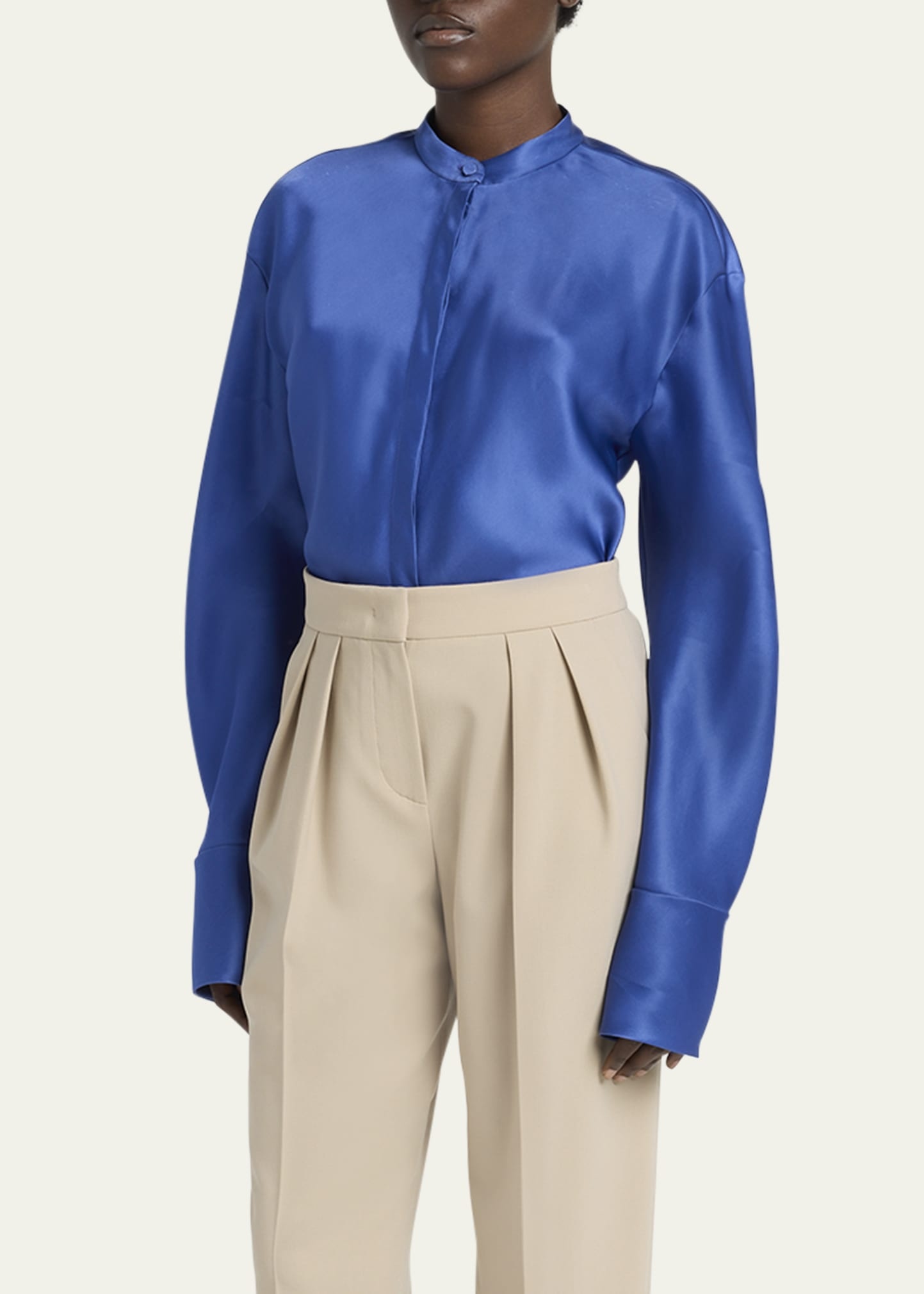 Triple Silk Button-Down Blouse - 4