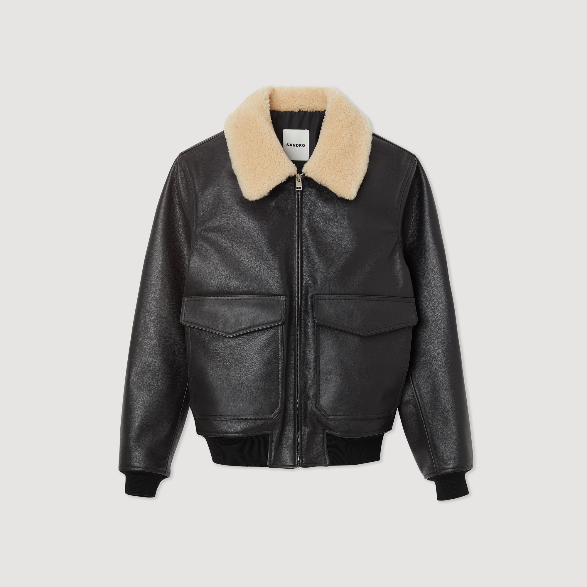 Leather aviator jacket - 1