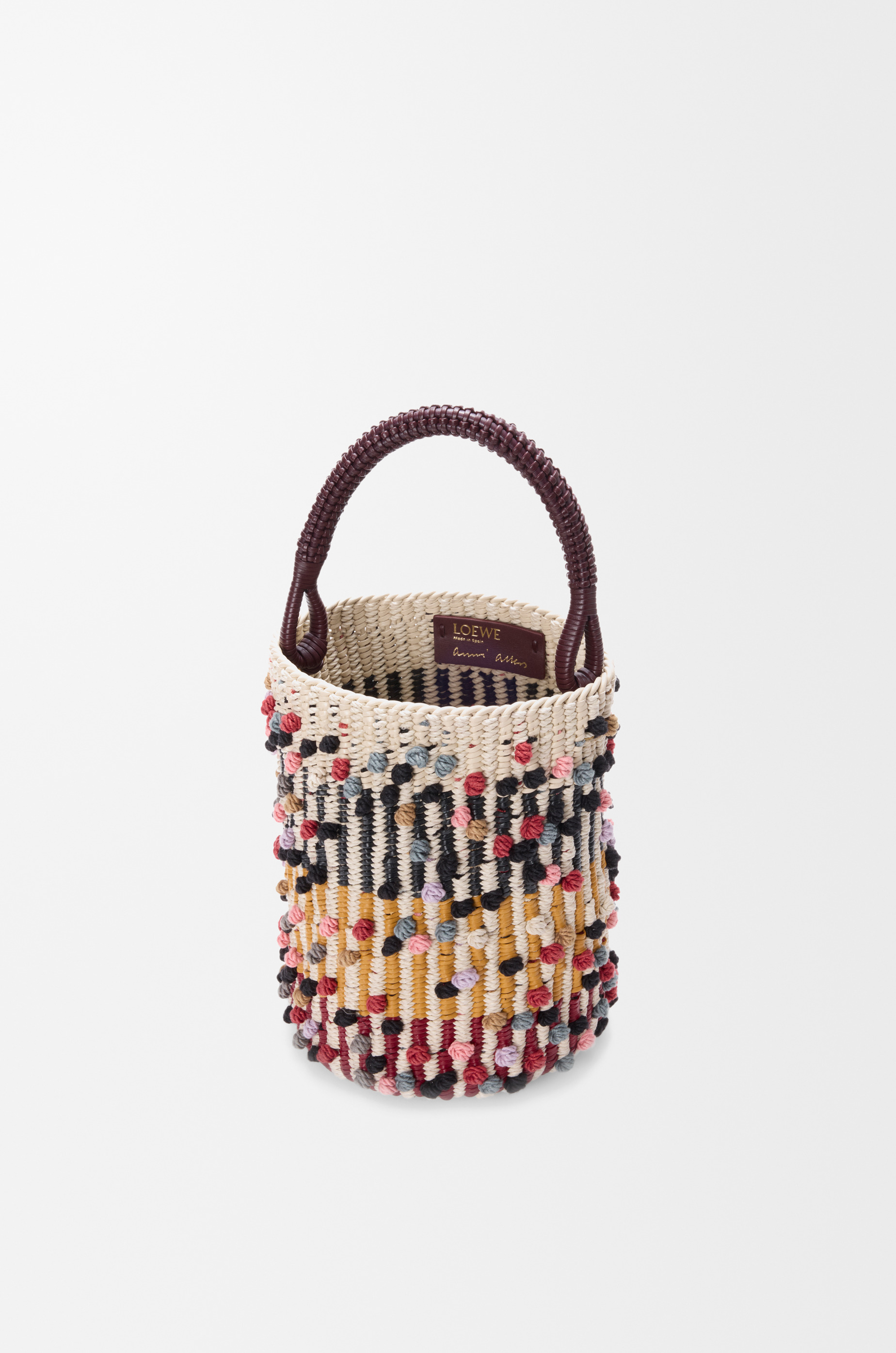 Bucket in cord, leather and wool - 4
