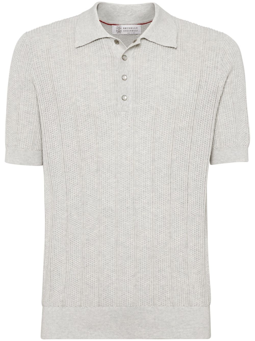 knitted cotton polo shirt - 1