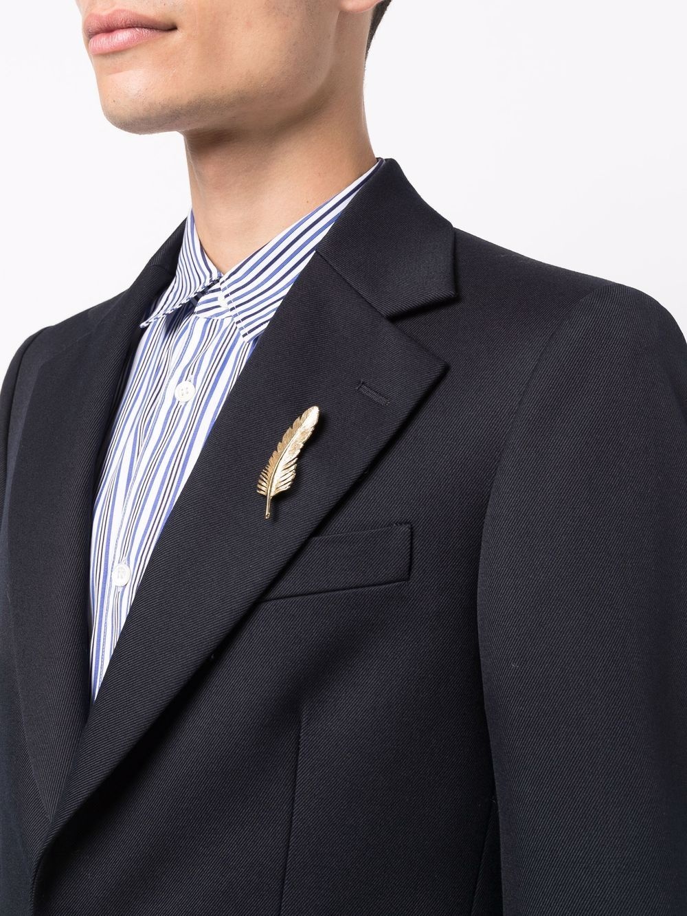 single-breasted logo-patch blazer - 5