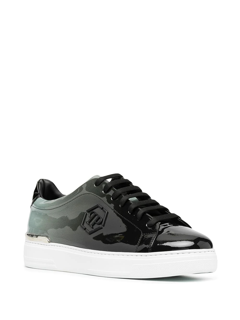 Hexagon high-shine low-top sneakers - 2