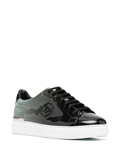 PHILIPP PLEIN Hexagon high-shine low-top sneakers outlook