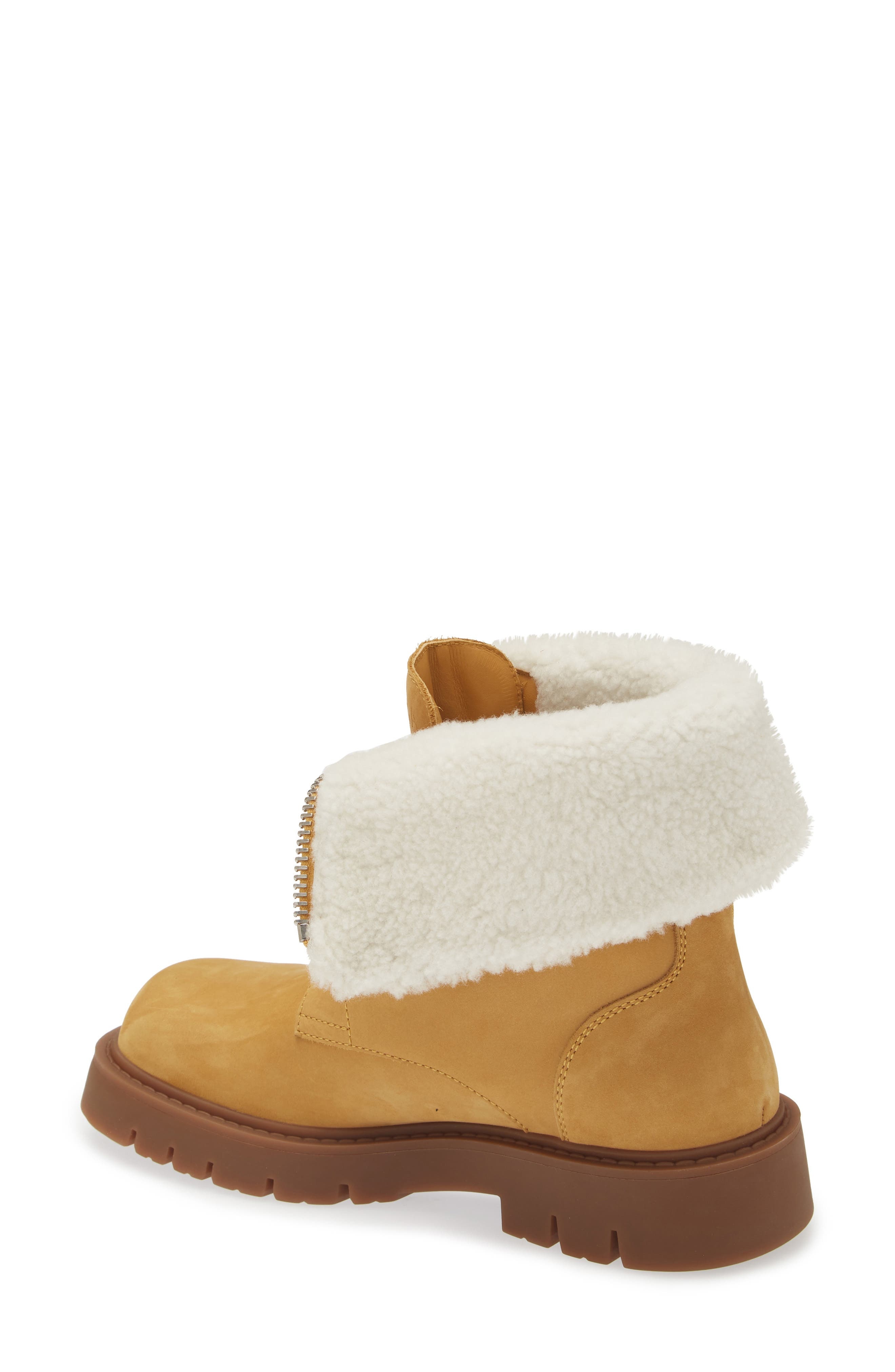 Bottega Veneta Haddock Lug Sole Genuine Shearling Lined Boot in Ochre/Popcorn at Nordstrom - 2