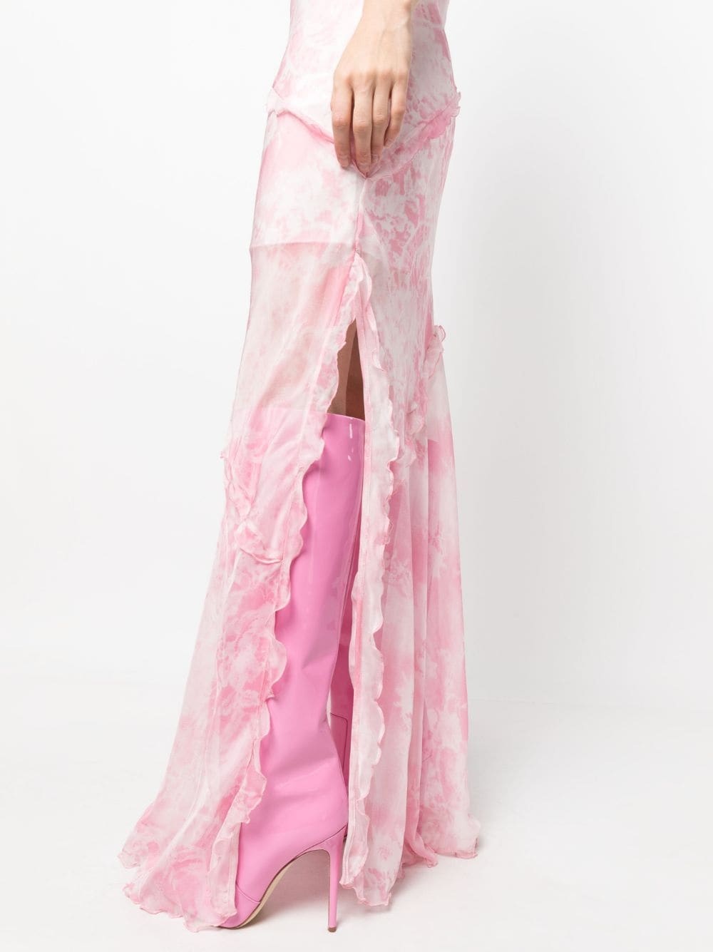 sheer ruffle-detail maxi dress - 5