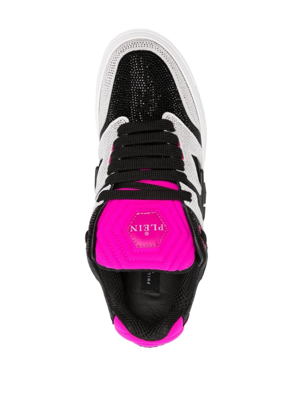 crystal-embellished lace-up sneakers - 4