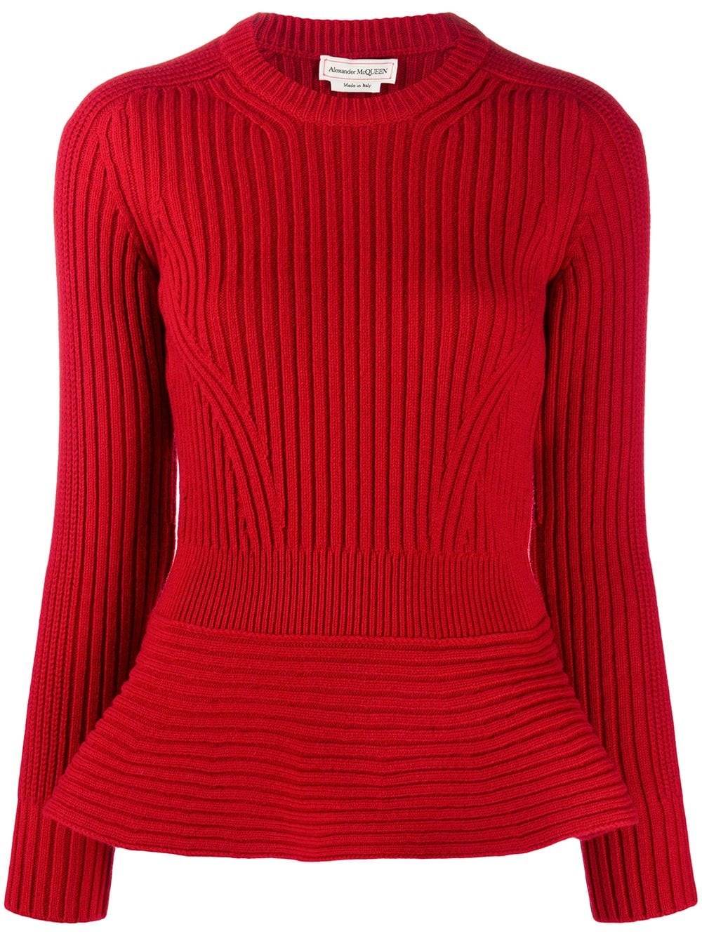 peplum hem knitted jumper - 1