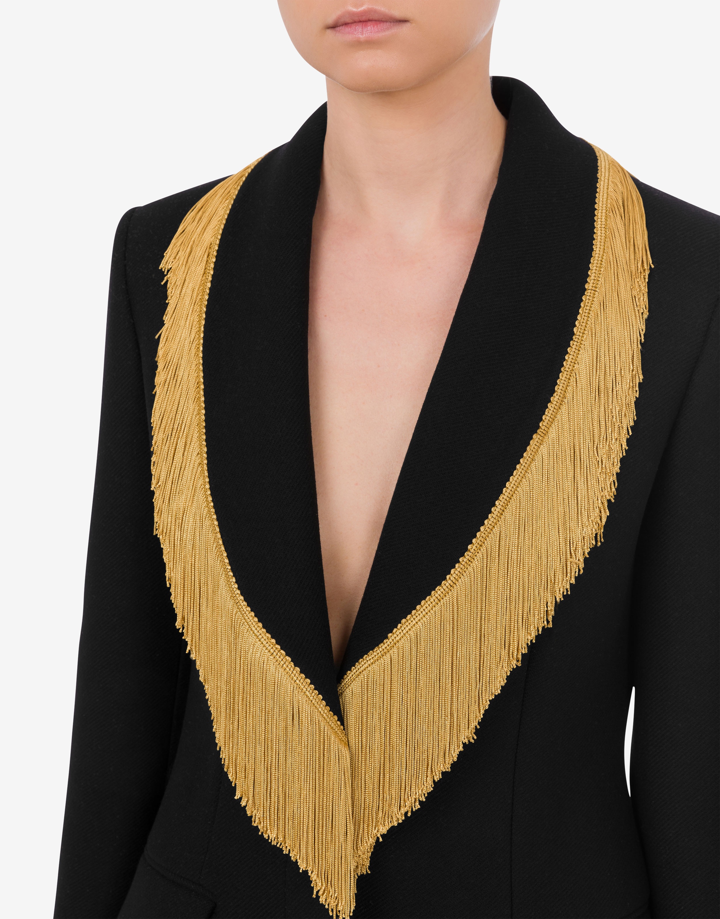 CLOTH COAT WITH FRINGING - 4