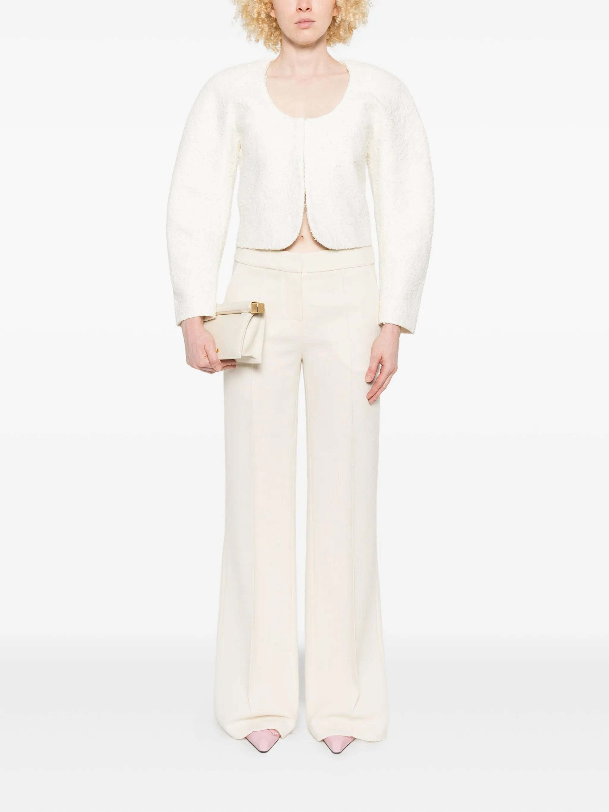 Jacquemus Cropped Tweed Jacket - 3