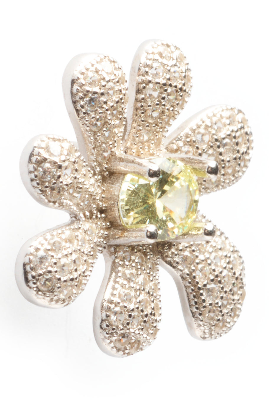 CANARY CRYSTAL PAVE SQUASHED BLOSSOM EARRING - 3
