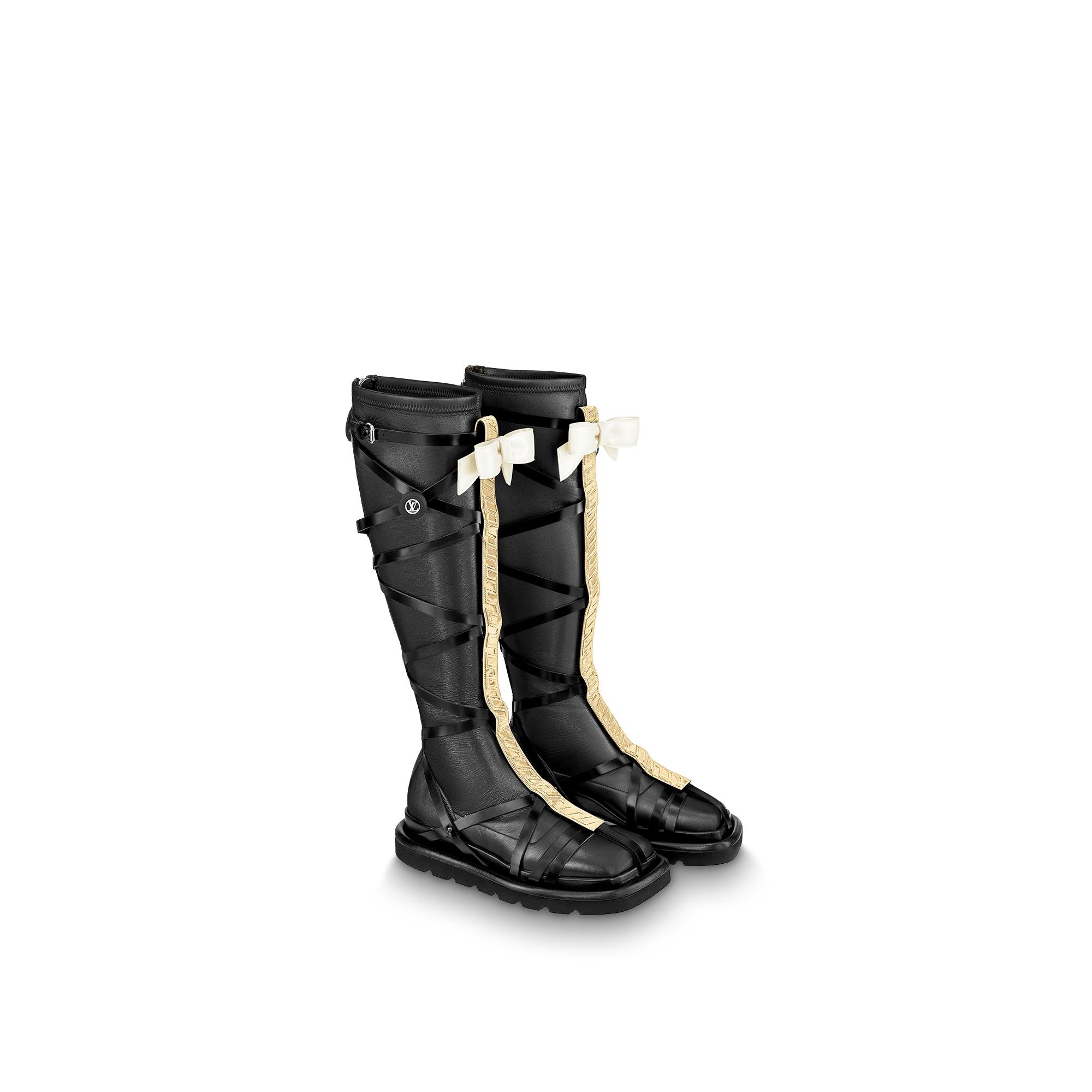 Square Pillow Flat High Boot - 3