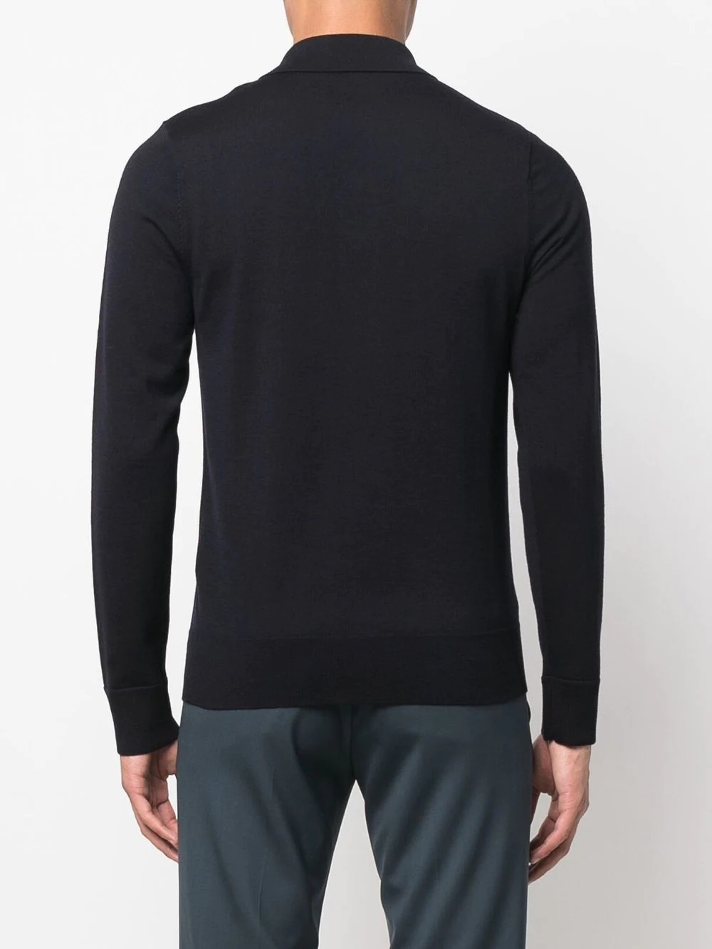 fine-knit polo jumper - 4