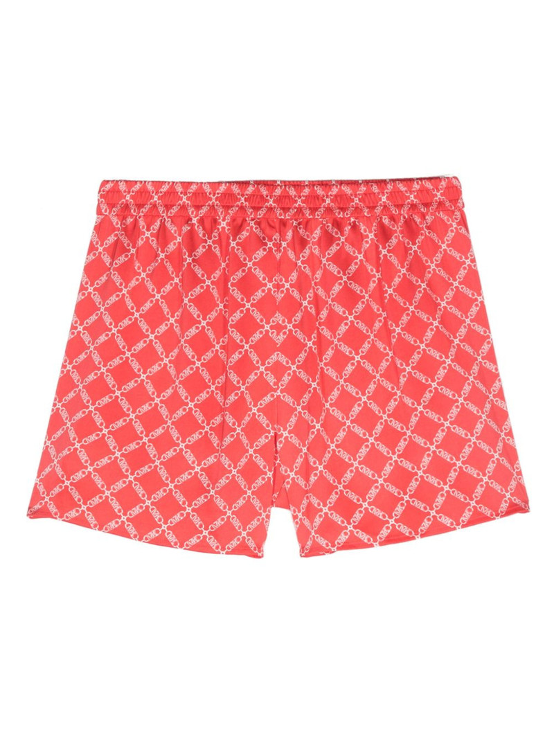 MICHAEL KORS Empire logo-print satin shorts outlook