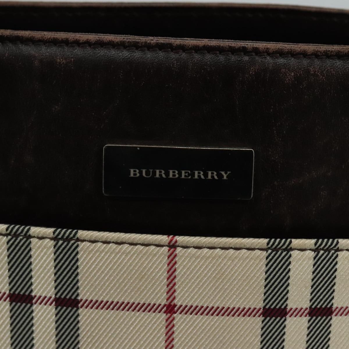 Burberry Nova Check Hand Bag Canvas Beige - 14