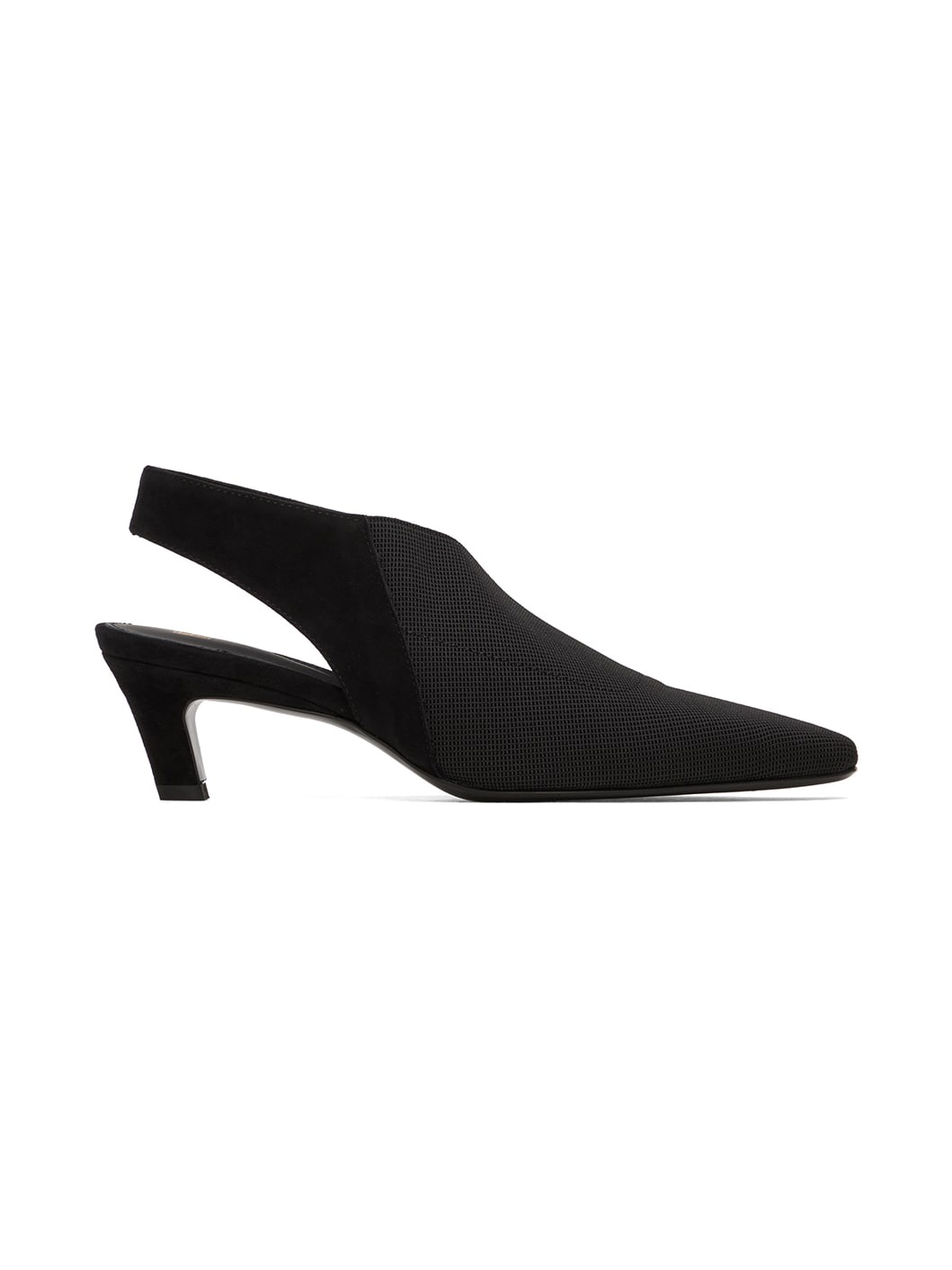 Black 'The Mid Heel Elastic Slingback' Heels - 1