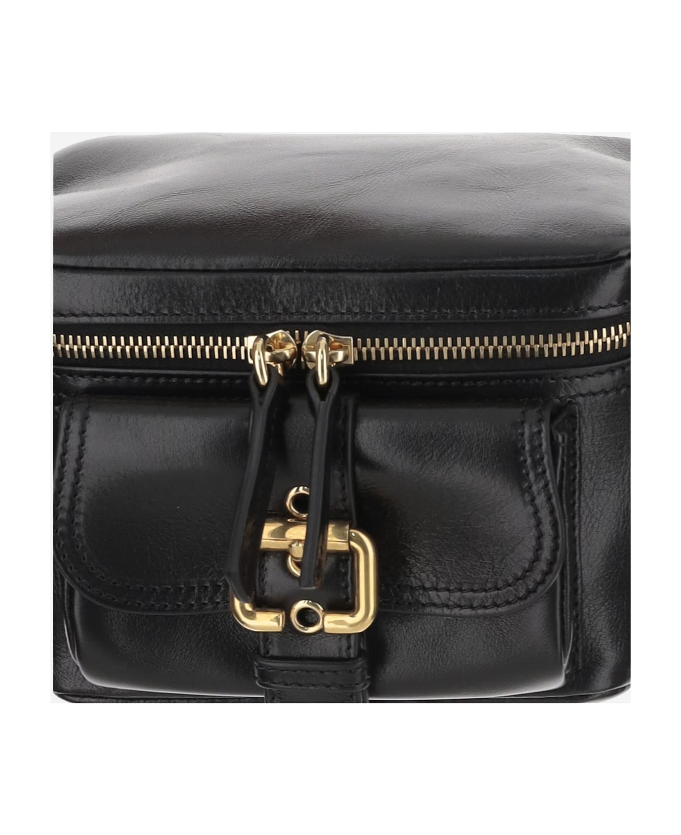 Small Shiny Leather Camera Bag - 4