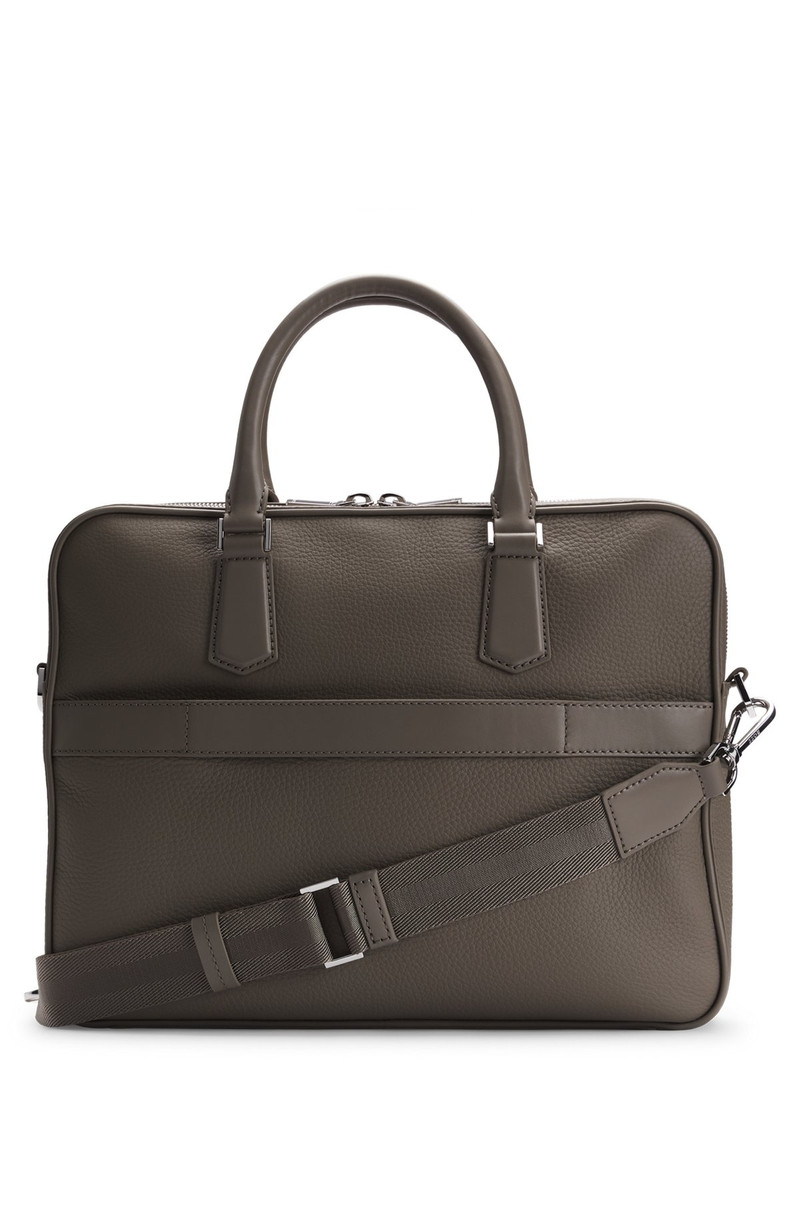 GRAINED ITALIAN-LEATHER DOCUMENT CASE WITH EMBOSSED LOGO 1