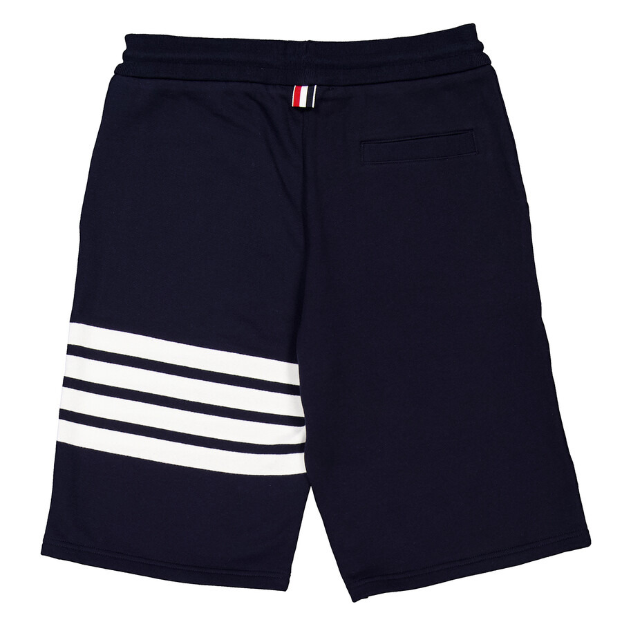 Thom Browne Navy 4-Bar Loopback Cotton Sweatshorts - 6