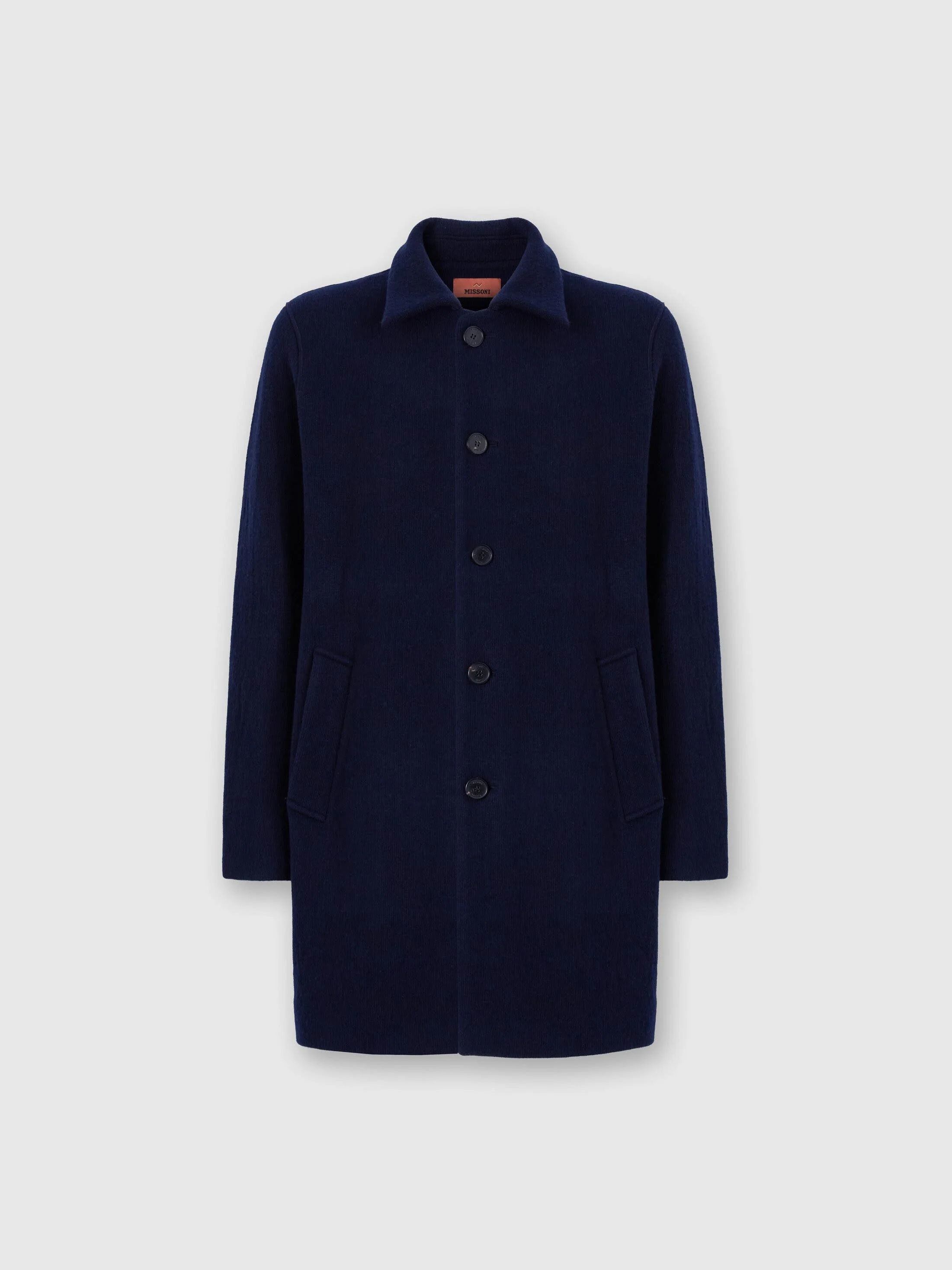 Missoni Double Knit Coat With Zigzag Pattern in Blue at Nordstrom - 1