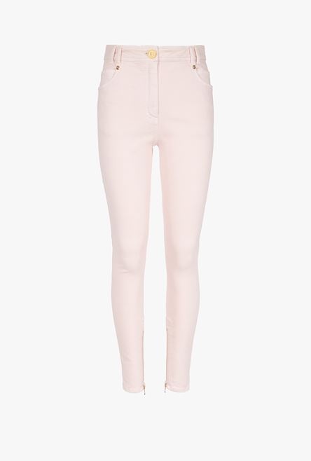 Pale pink skinny cut jeans - 1