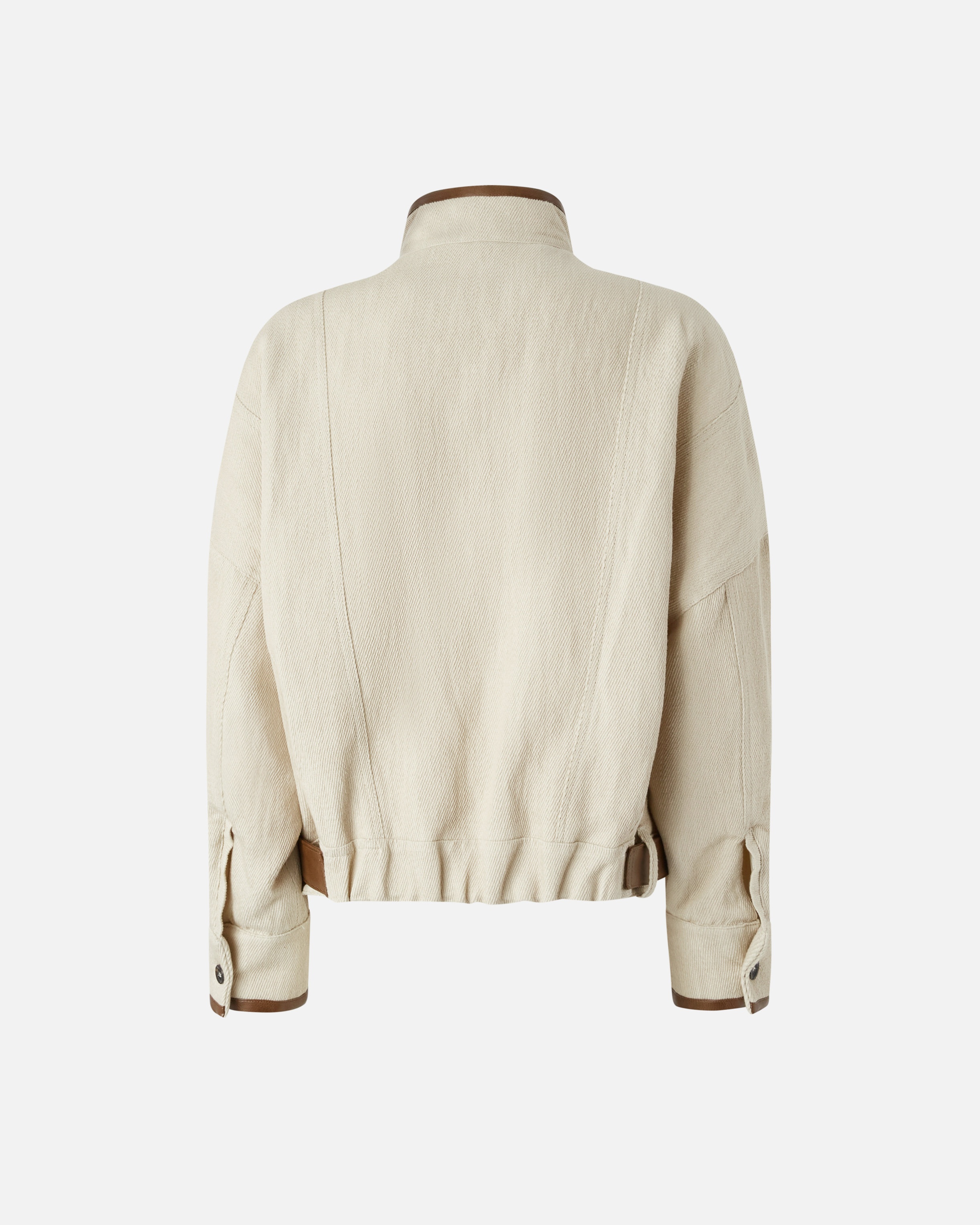 BLOUSON JACKET WITH LEATHER-EFFECT EDGING - 6