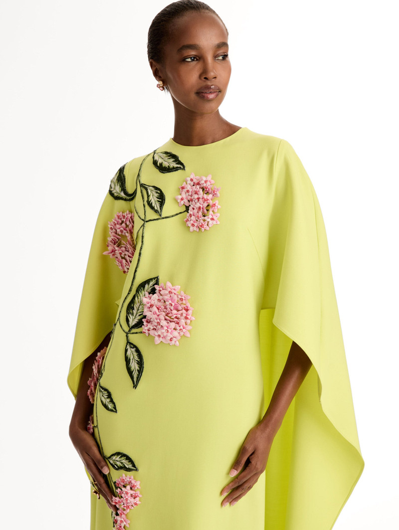 PORCELAIN FLOWER EMBROIDERED CAFTAN 5