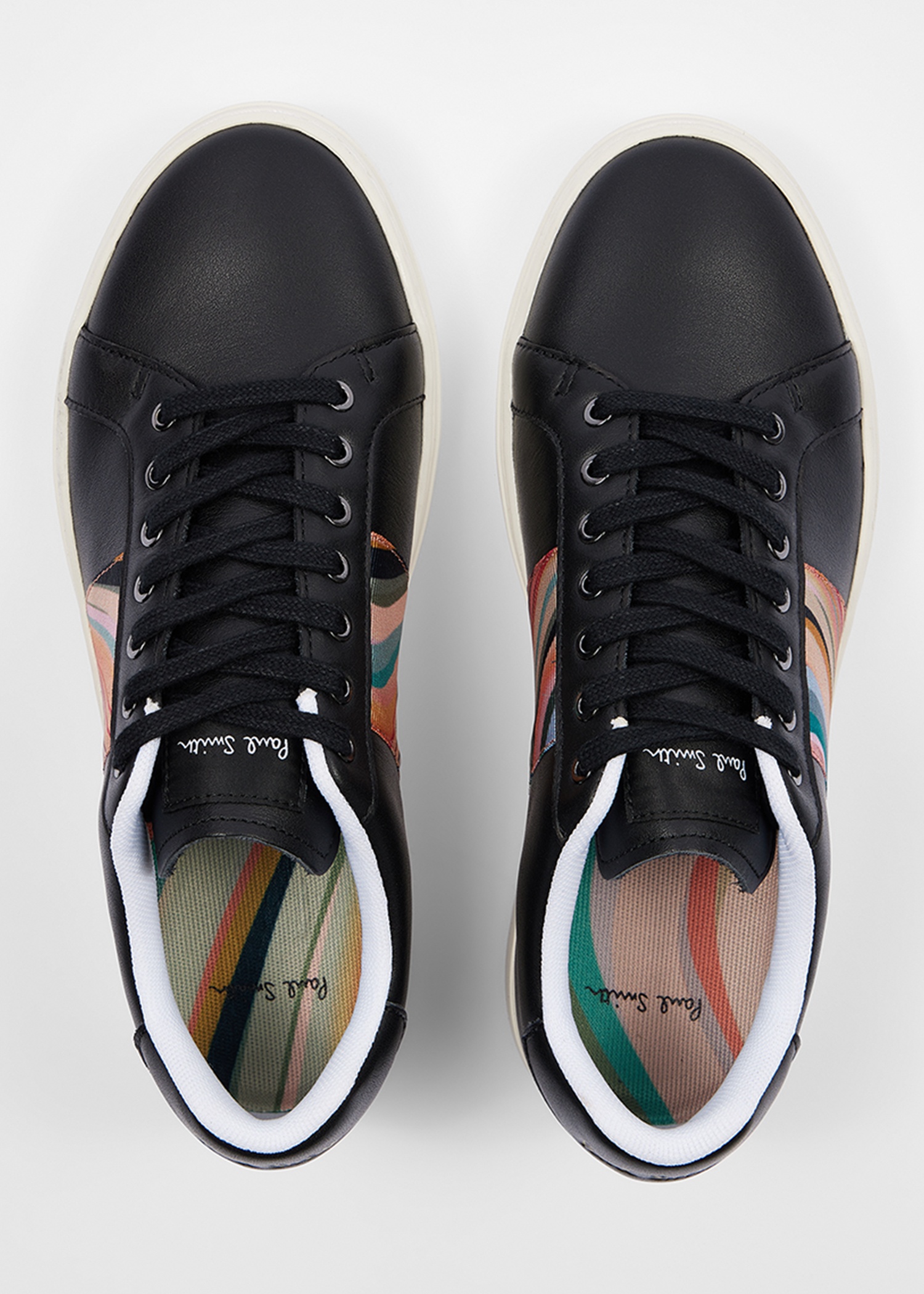 Women's Black Leather 'Dusky Swirl' 'Lapin' Trainers - 3