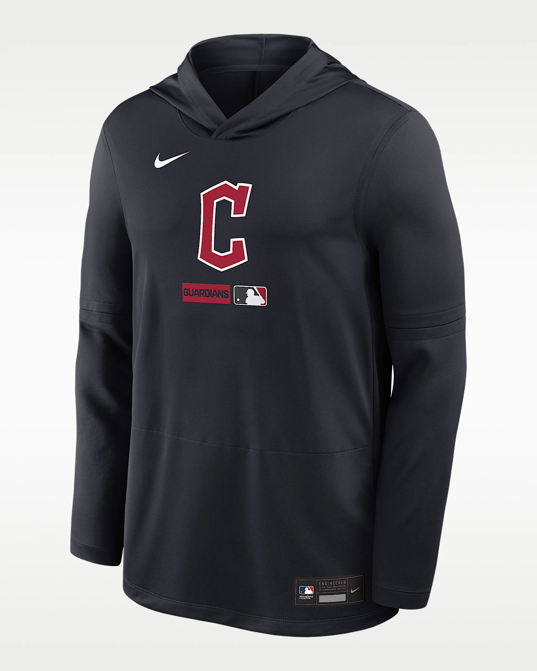 Cleveland Guardians Authentic Collection Men's Nike Dri-FIT MLB Long-Sleeve Hooded Top - 1