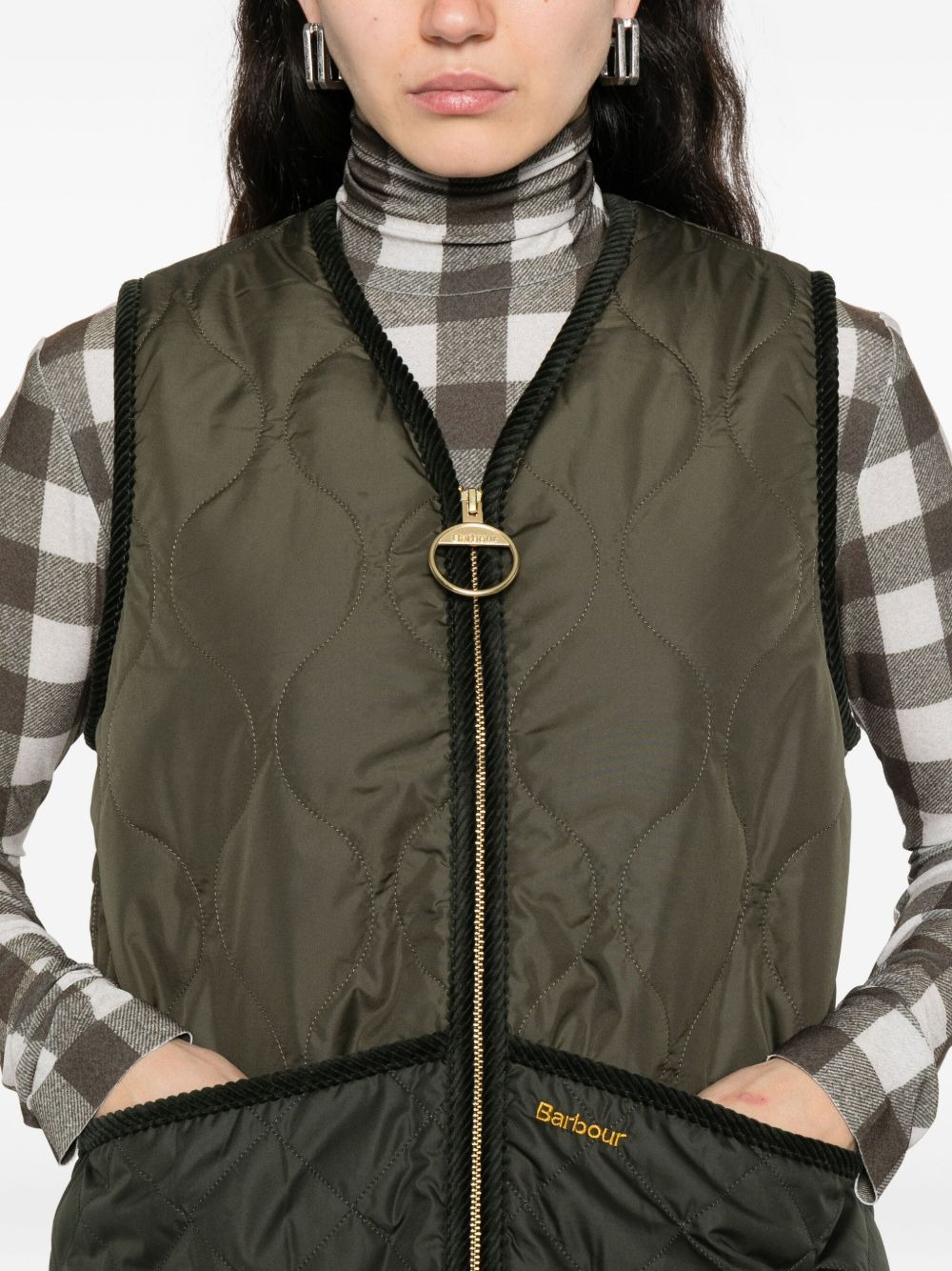 quilted borg-lined vest - 5