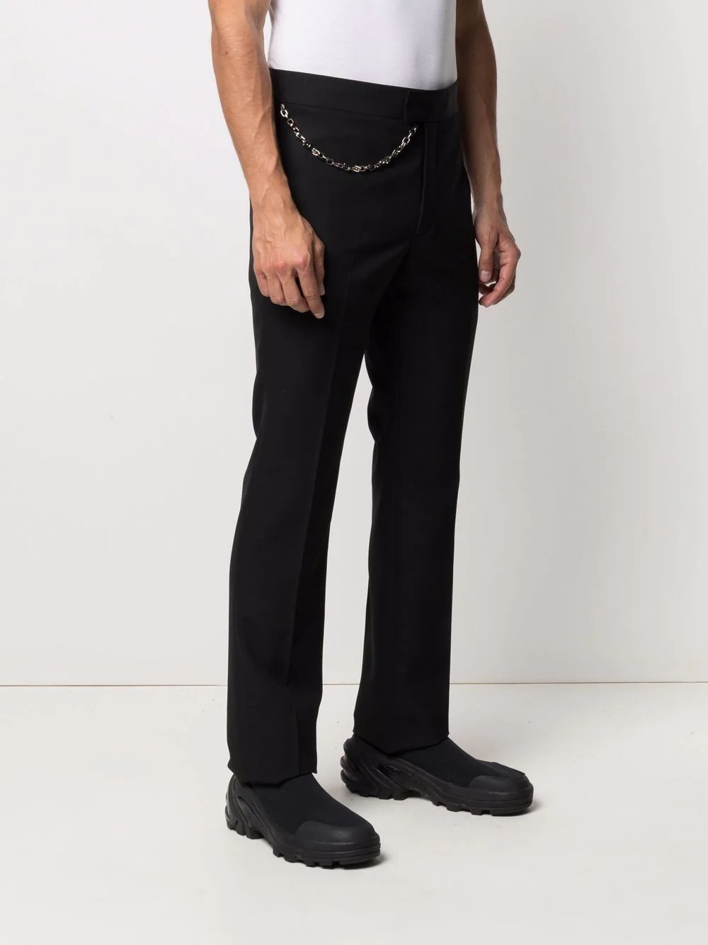 chain-link detail trousers - 3