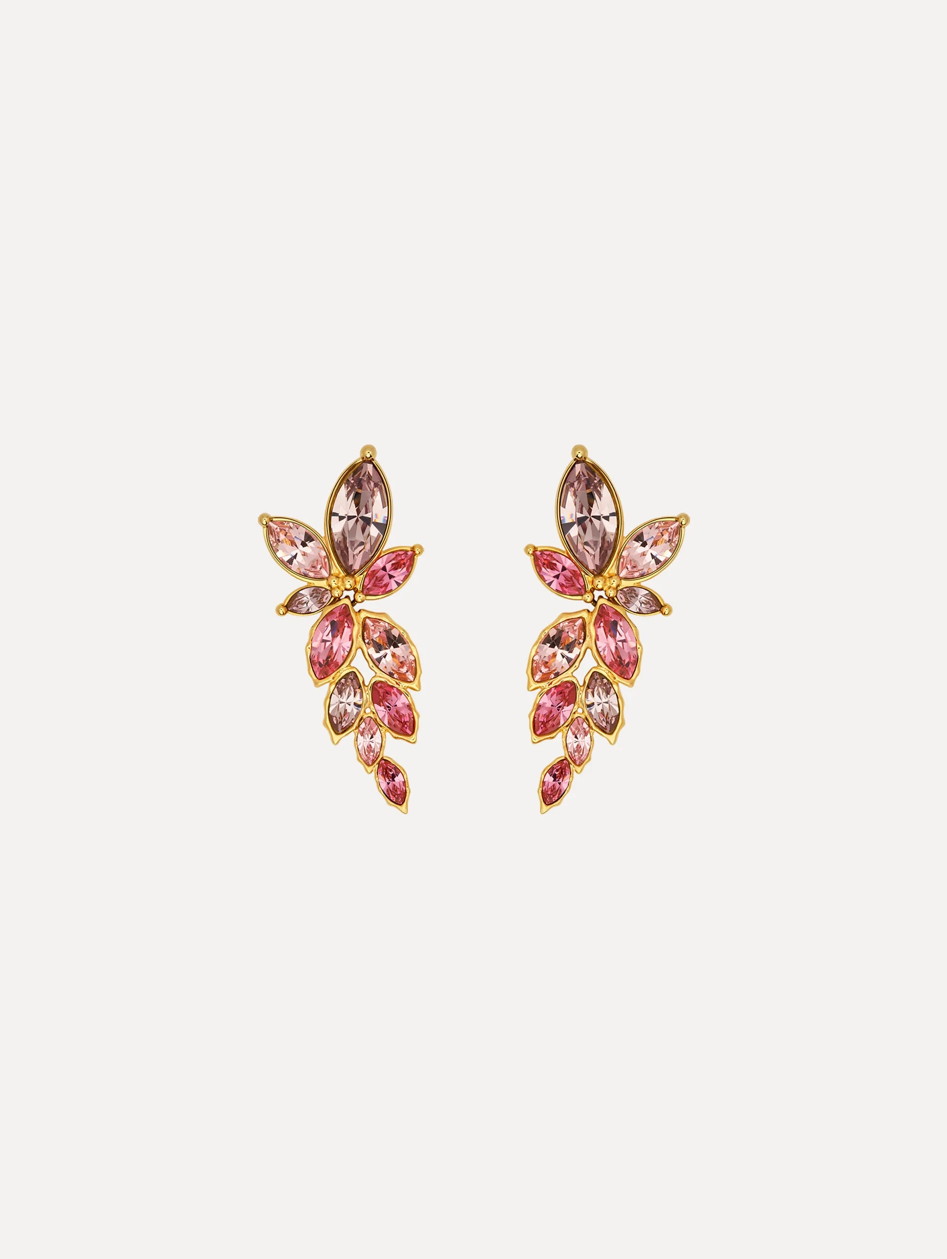NAVETTE CRYSTAL DROP CLIP-ON EARRINGS - 1
