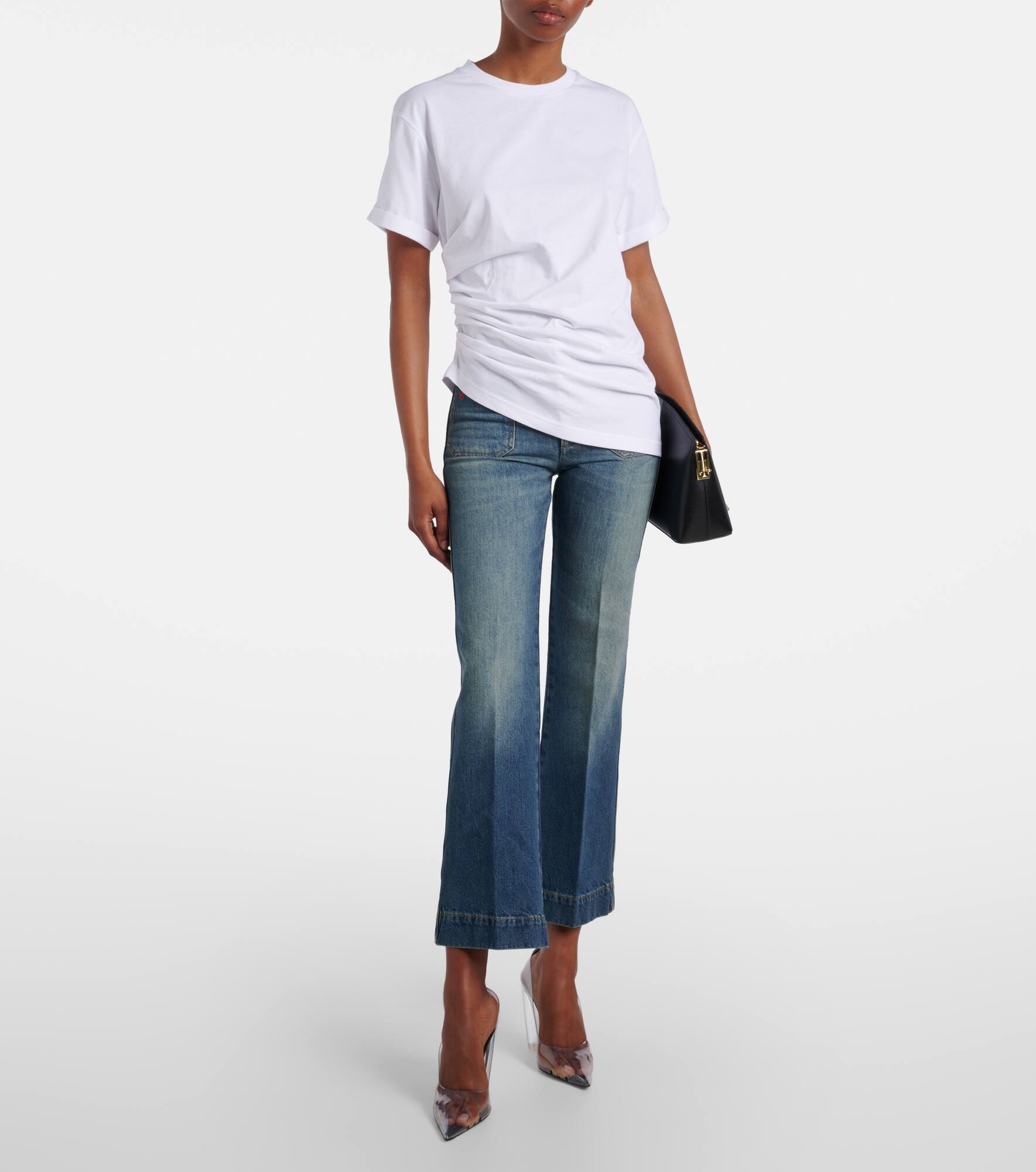 Gathered cotton jersey T-shirt - 2