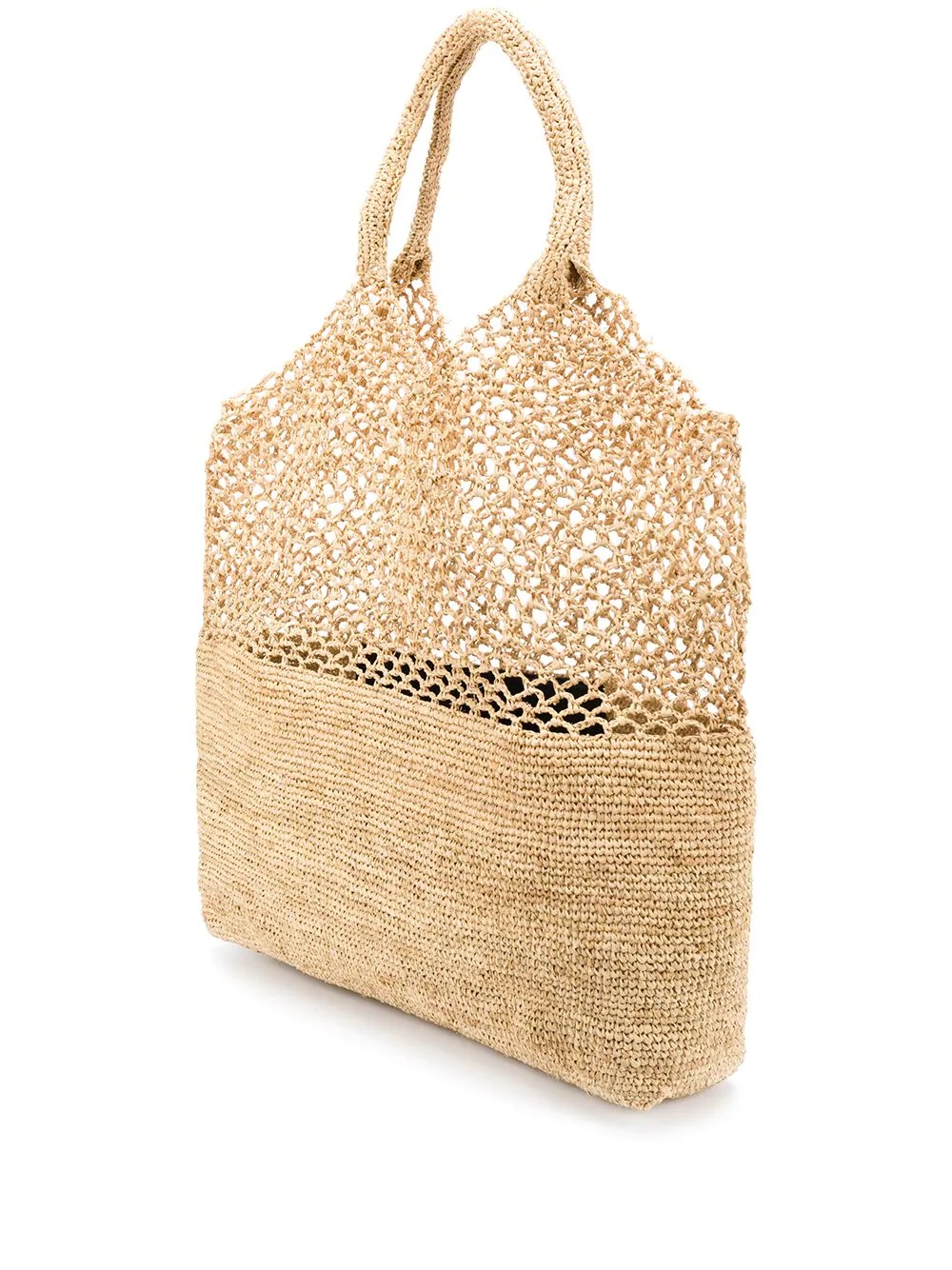 large embroidered-logo raffia tote - 3