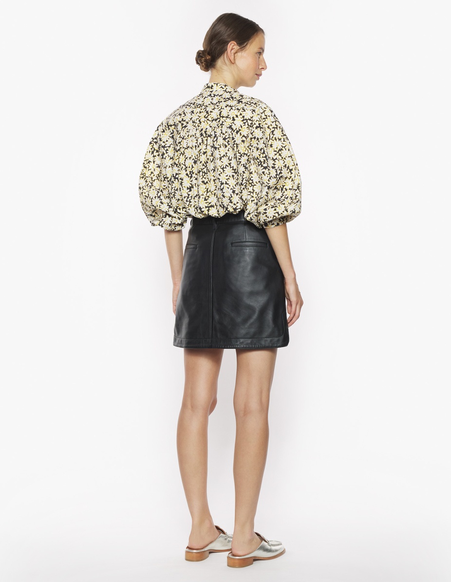 ROUNDED LEATHER SKIRT - 5