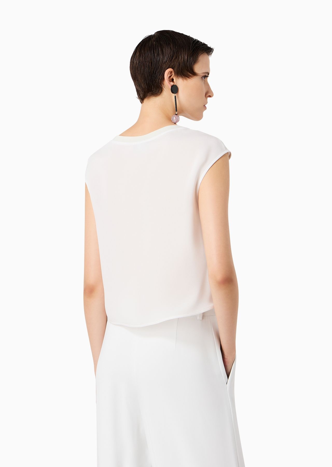 ASV triple silk-georgette short-sleeved blouse - 3