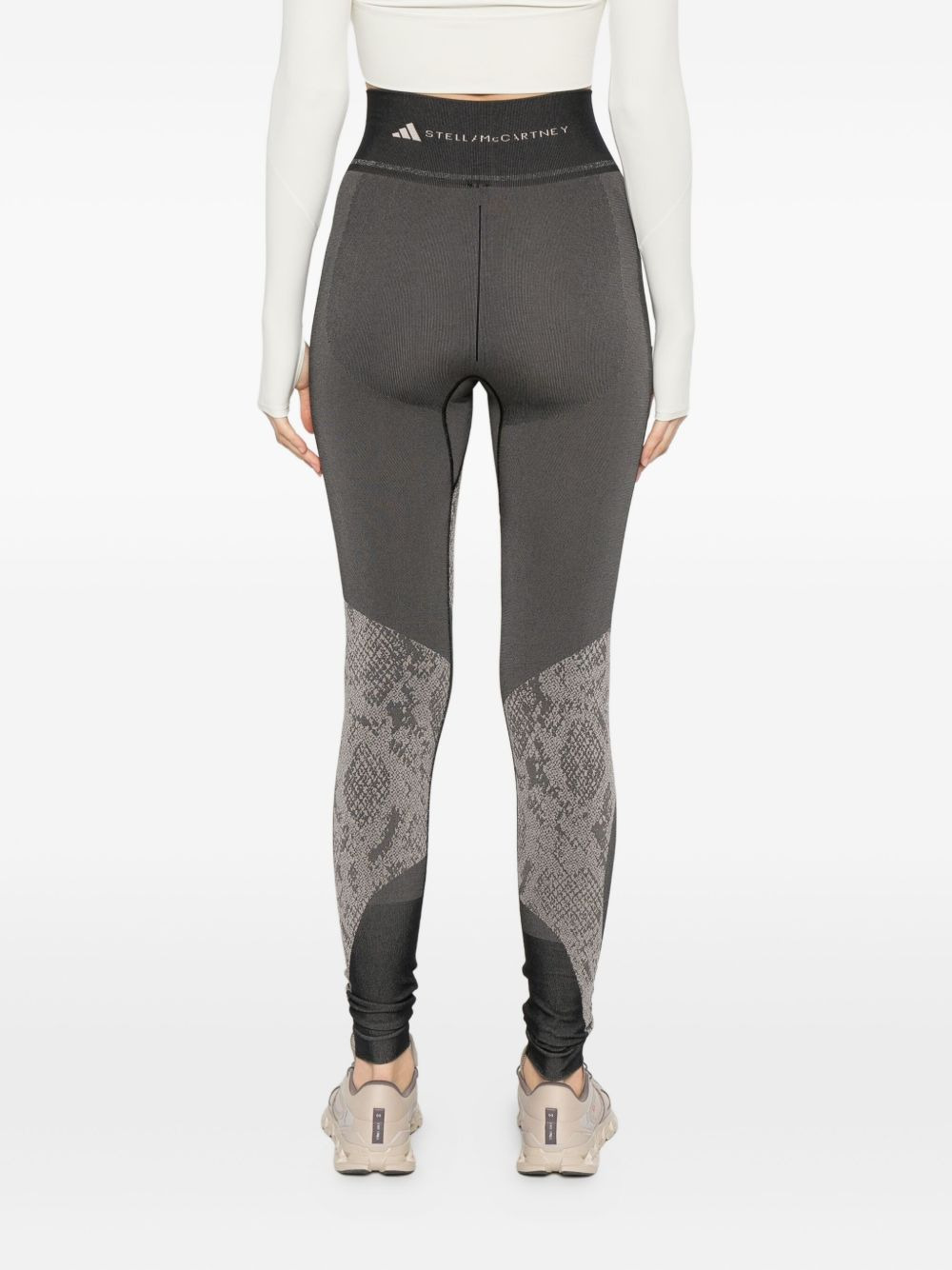 snake-print panelled trousers - 4