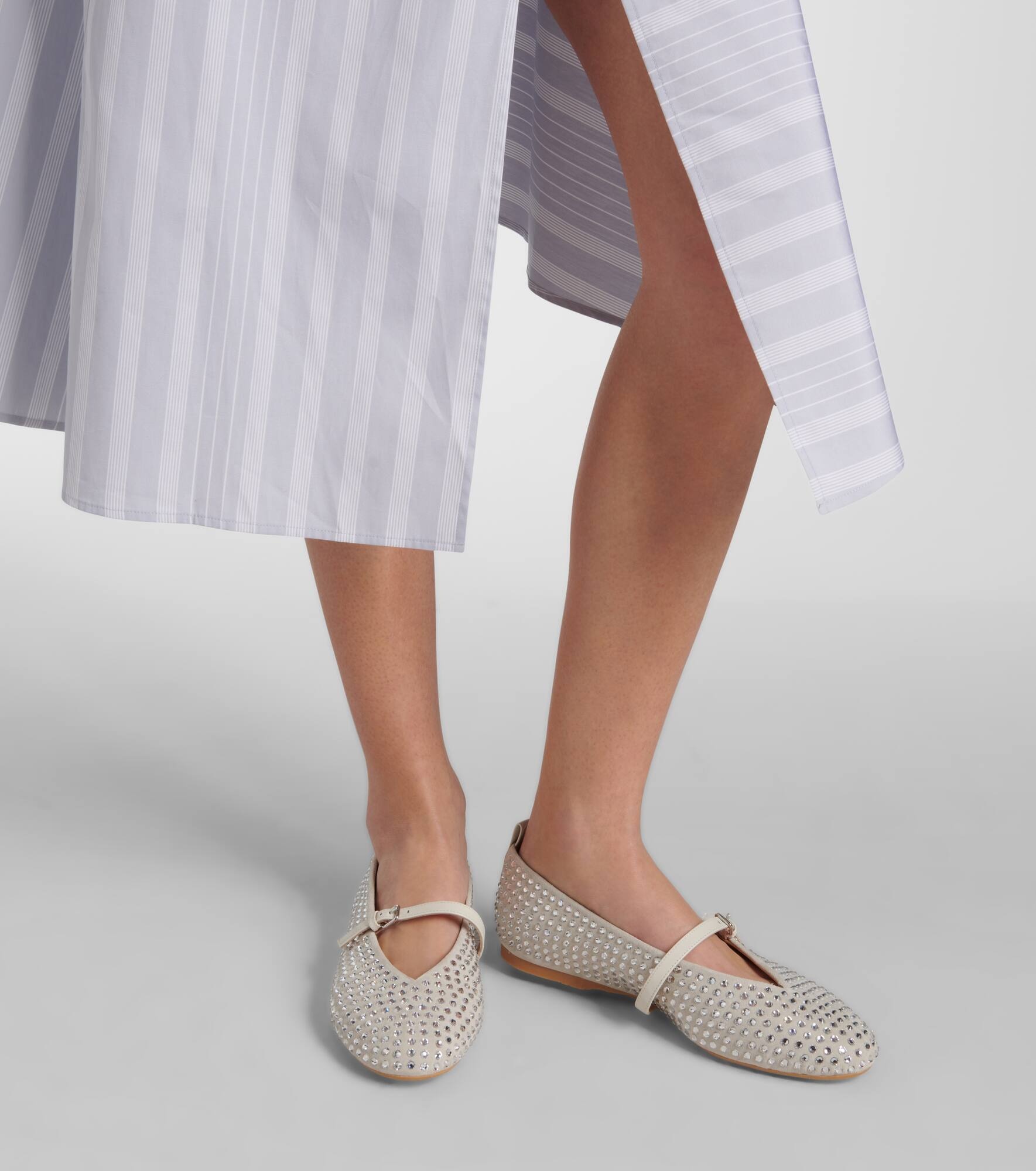 Embellished suede ballet flats - 4