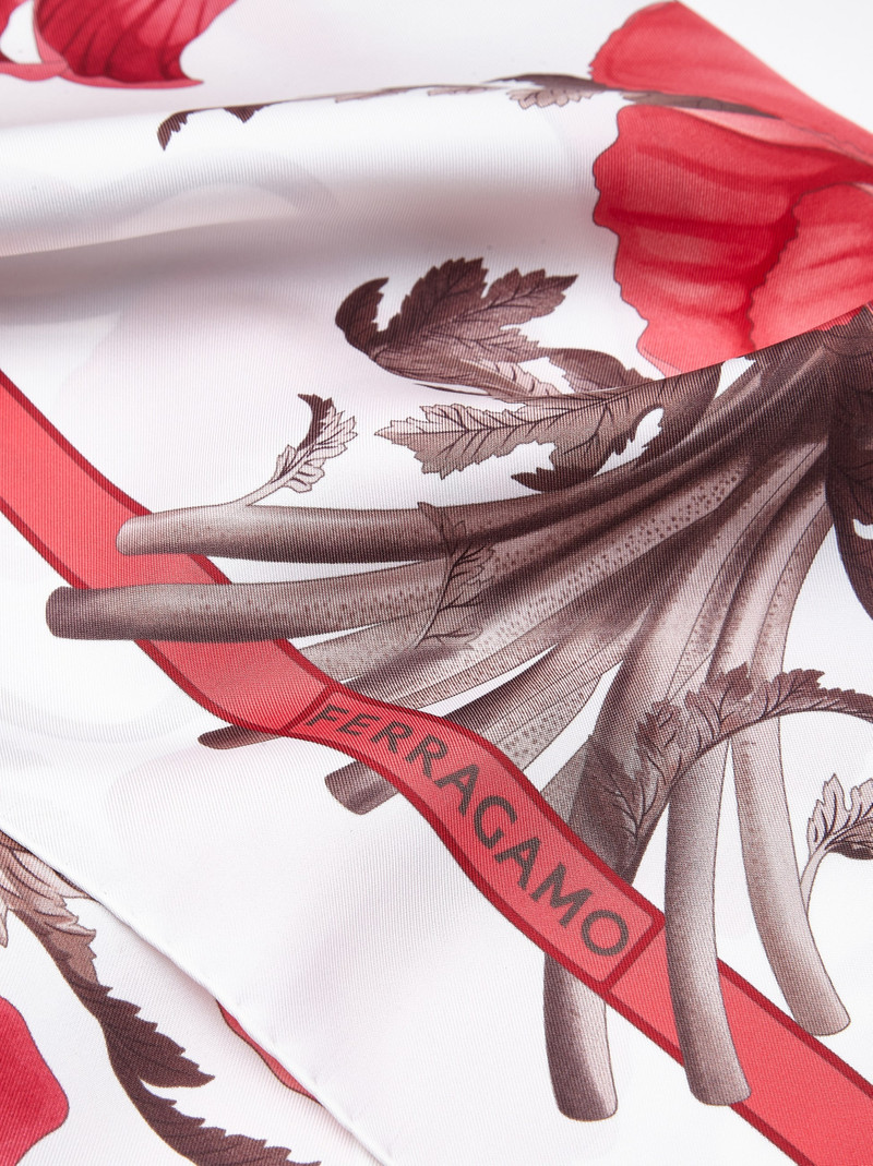 FERRAGAMO Poppies print silk foulard outlook