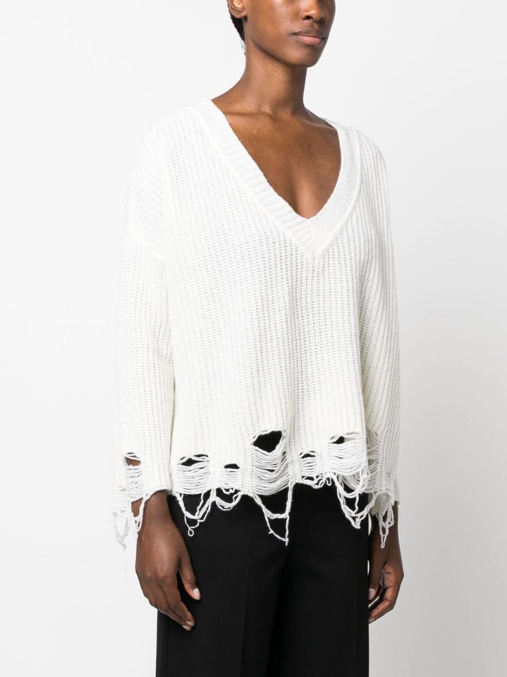 distressed knitted jumper - 3