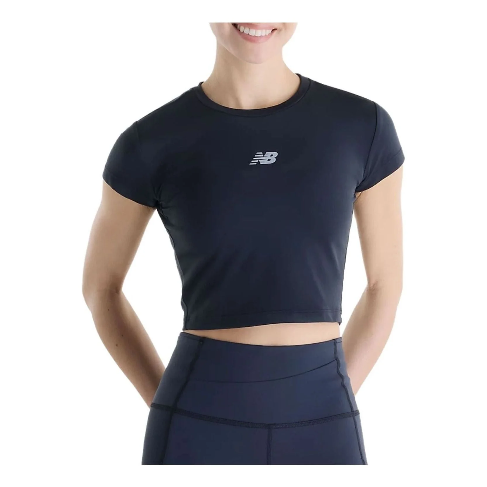 (WMNS) New Balance Harmony Fitted T-Shirt Asia Sizing 'Black' WT61O2GJBK - 1