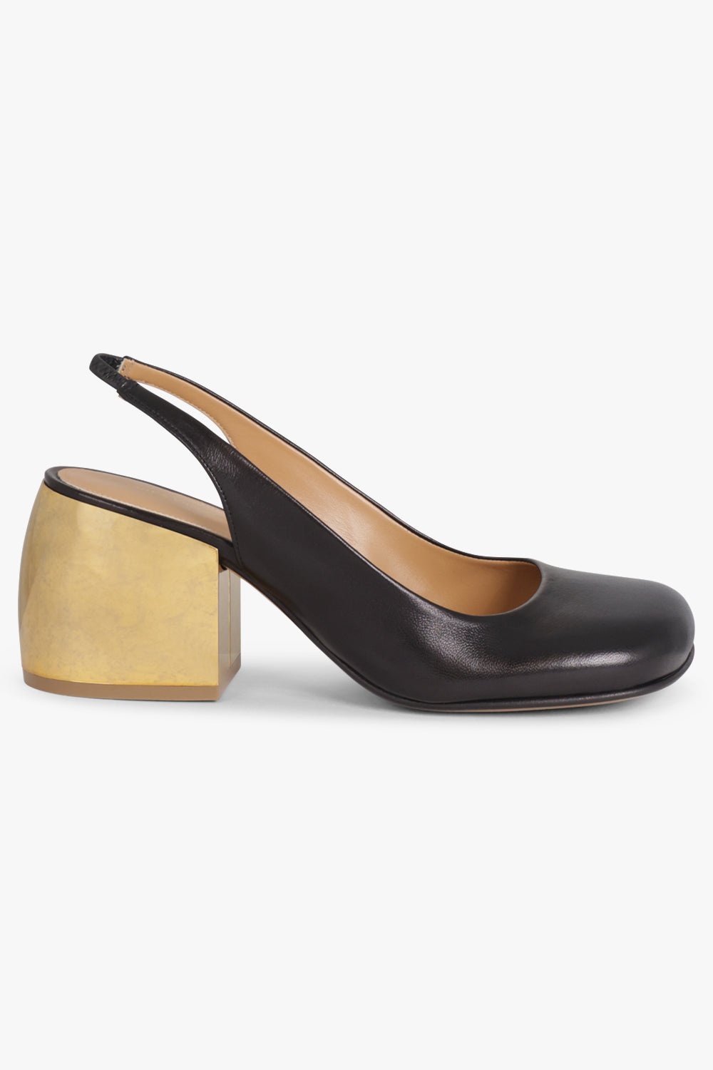 SQUARE TOE SLINGBACK PUMP | BLACK - 1