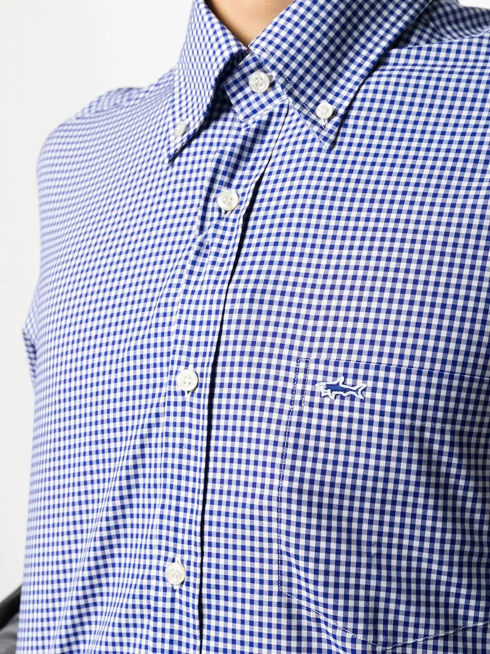 check-print button-down shirt - 5